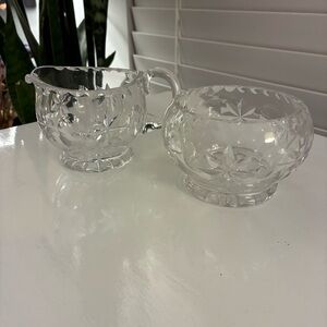 Vintage Clear Glass Creamer and Sugar Bowl Set. Perfect for coffee/tea/decor